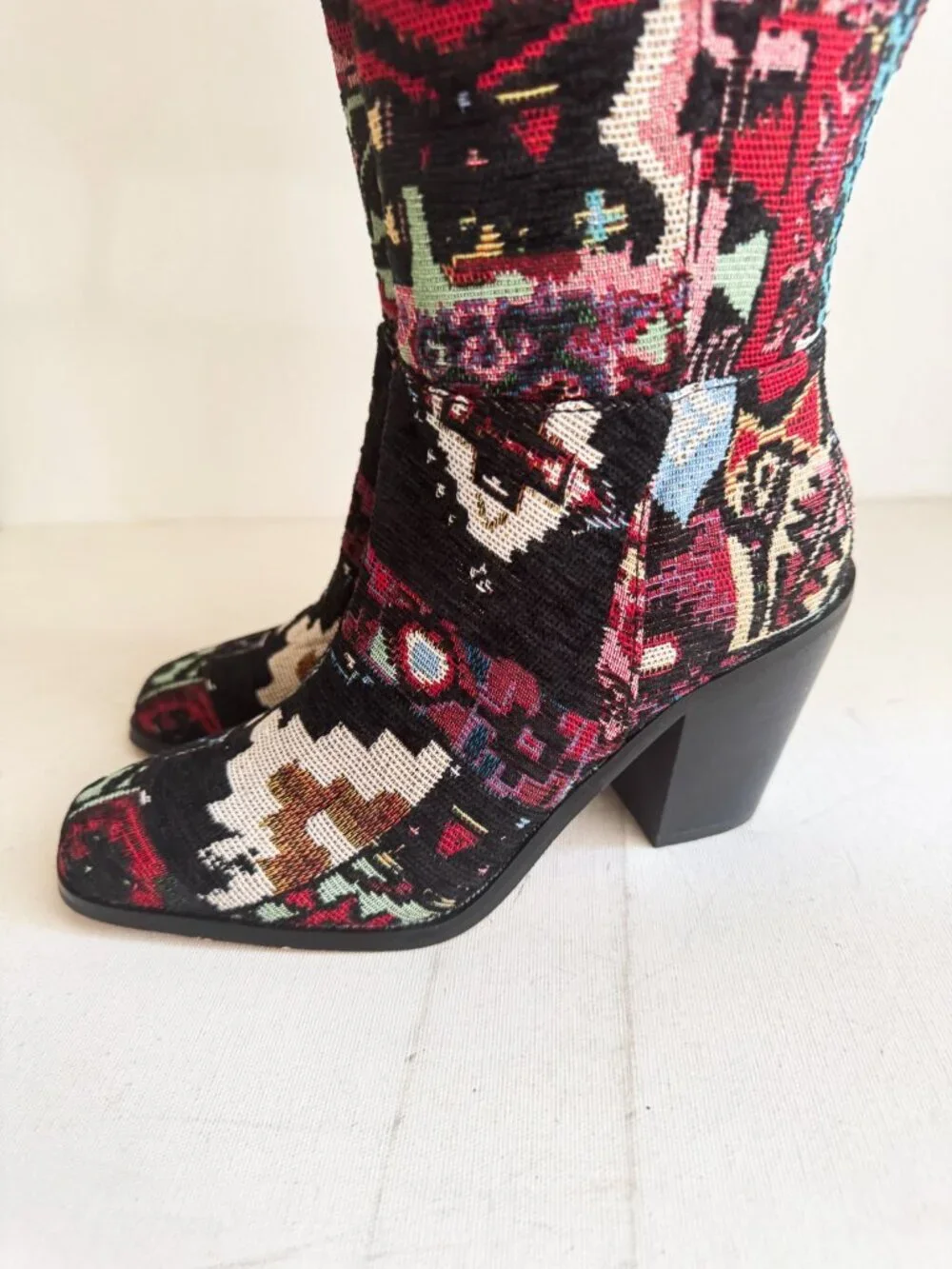 JESSICA SIMPSON JS-RAVYN Tapestry Canvas Boho Southwestern Tall Boots 5